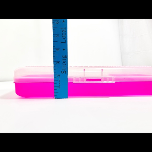 Spacemaker VTG Frosted Hot Pink Pencil Box 13x5 - Picture 8 of 8